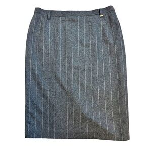 Hauber made in Germany | Woolmark Blend Gray Pinstripe Pencil Skirt Size 14